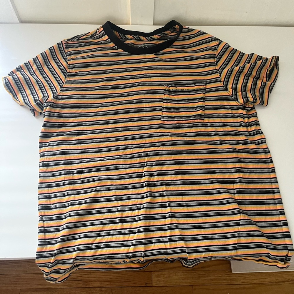 Medium striped volcom t shirt